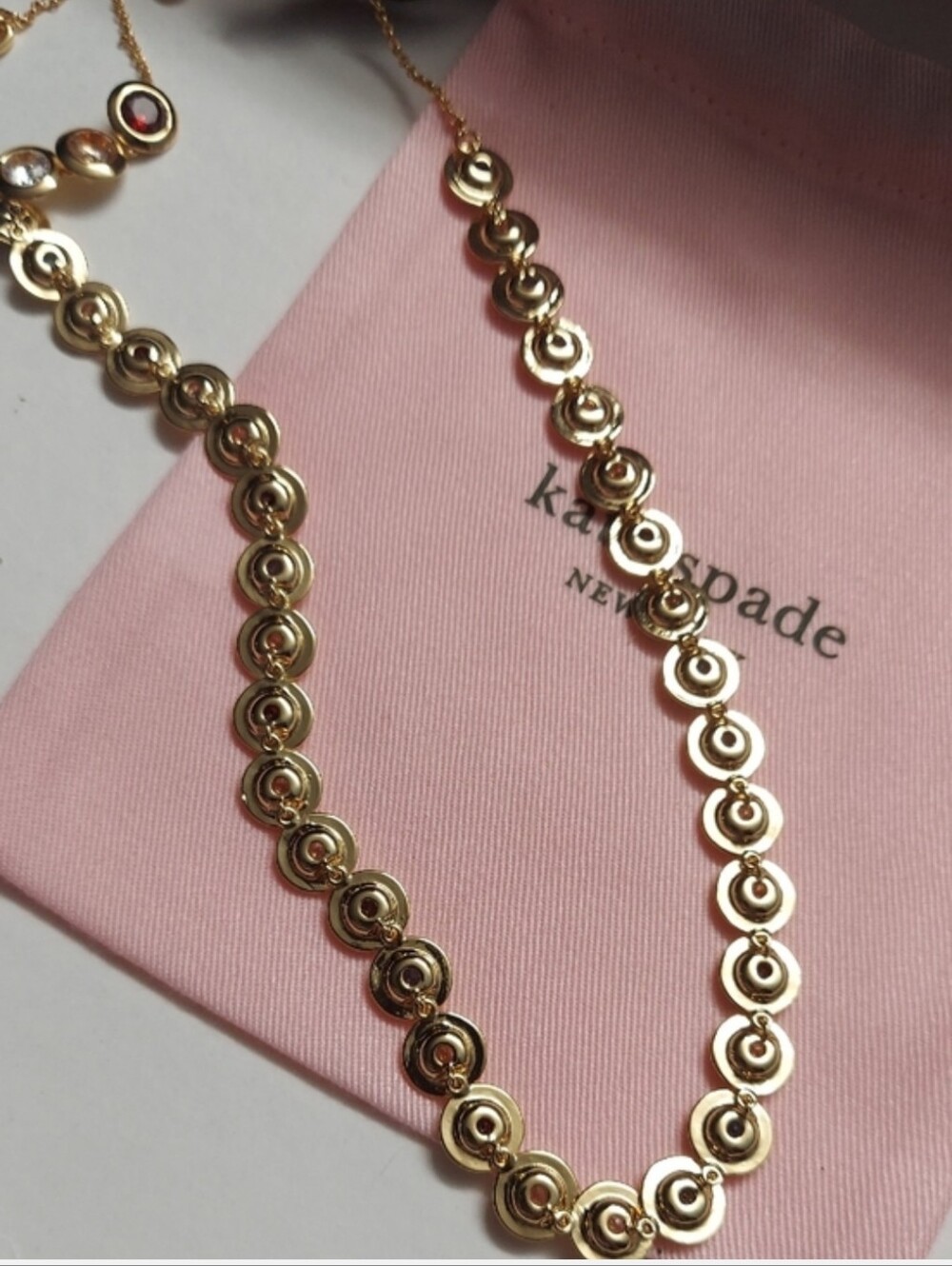 Kate Spade On The Dot Gold Multicolor Crystal Station Necklace Nwt - Picture 10 of 10